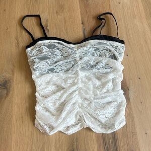 Edikted Black and White Lace Top